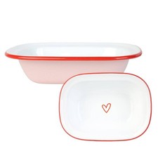 Heart Pink Oven Enamel Dish -