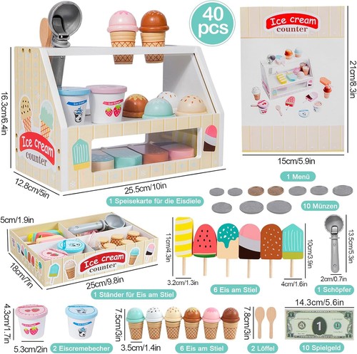 40pcs wooden ice - 40pcs, cream