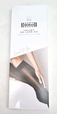 Wolford Knee High Black Velvet de Luxe 50 Knee Highs Socks Tights, Size Small.