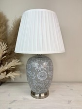 Grey White Floral Oriental
