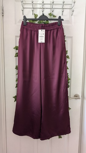 Zara burgundy red silky wide - zara,