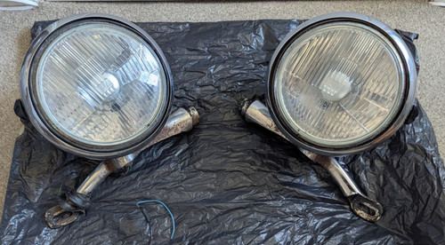 Chrome lucas vintage car - chrome, lamps