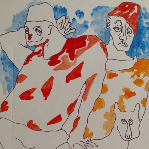 Original portrait clown - original,