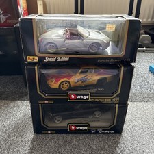 Bundle of Burago and Maisto Diecast cars x3 scale 1:18 Damaged Read Description