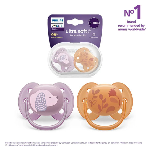 Avent ultra soft soother 18m - soft,