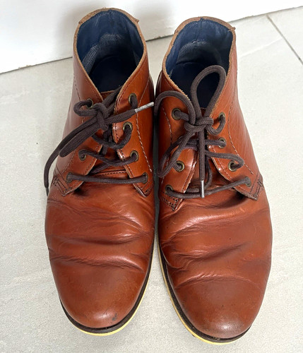 Men brown leather chukka - leather,
