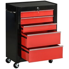 Homcom drawer lockable steel - 5-drawer,