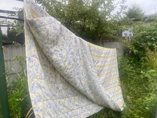 Dorma Reversible Quilted Throw/Bedspread-Primrose/Lemon/Blue Floral 254cmx261cm