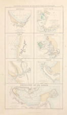 Cambelltown Bay Map Ports & Harbours West Coast Scotland Fullarton original 1860