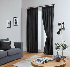 Faux Silk Curtains Luxury Fully Lined - Pencil Pleat Tape Top - Free Tiebacks