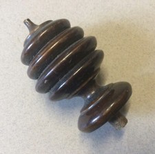 Antique Wooden Furniture Finial Top Knob Turned Cabinet Salvaged Dowel Fit.