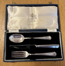 Mappin & Webb Vintage Stainless Steel Children’s 3-Piece Cutlery Set Circa 1960s