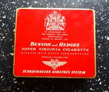Vintage Benson & Hedges Scandinavian Airlines Super Virginia Cigarette Tin