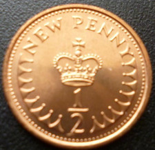1971 HALF NEW PENNY COIN UNCIRCULATED CONDITION FIRST ISSUE OF DECIMAL HALFPENNY