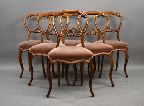 Set six victorian walnut - six,