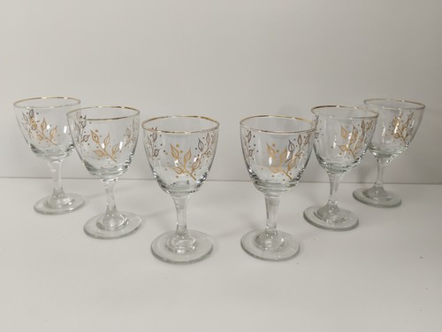 Vintage libbey gold wheat wine - gold,