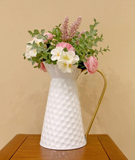 Elegant White Metal Flower Jug