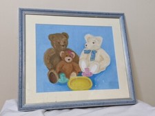 'Who Ate All the Biscuits?' Framed Oil Painting by J. McRonald Teddybear Nursery