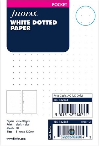 Filofax pocket size - size, white