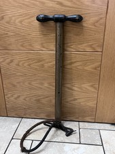 Vintage Shelley Brass Motorcycle Automotive Car Stirrup Pump with Hose