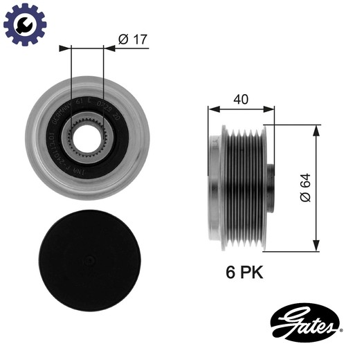 Alternator freewheel clutch - freewheel,