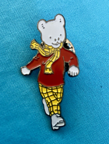 Rupert bear enamel pin - enamel,