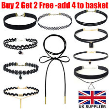 Women Gothic Lace Retro Hippy Charms Velvet Pendant Choker Necklace For Women