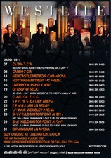 WESTLIFE BAND-SIGNED 2011 TOUR FLYER, FILAN, FEEHILY, BYRNE, EGAN
