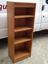 BEECH VENEER FLOOR STANDING BOOKCASE ADJUSTABLE SHELVES.