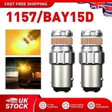 2x Amber Yellow 1157 BAY15D