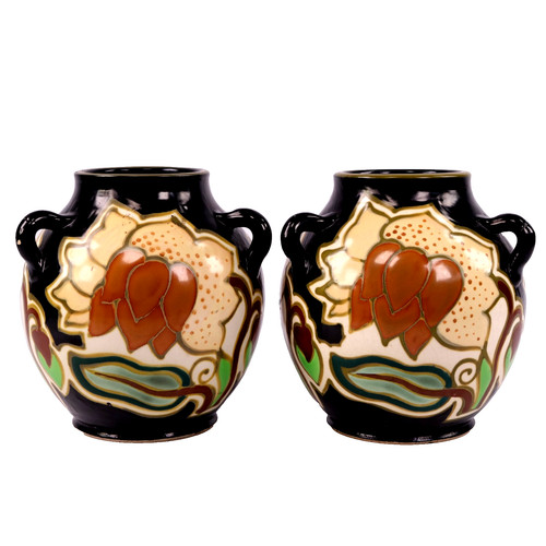 Art pottery dutch gouda vase - art,