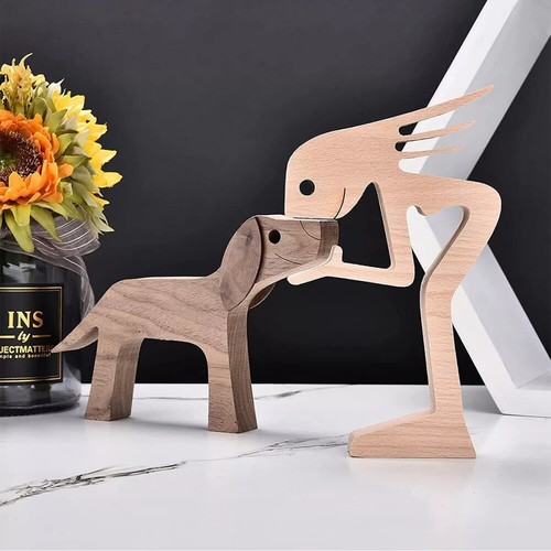 Wooden statue sitting woman - statue,