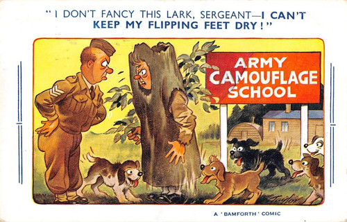 Postcard comic army - ,
