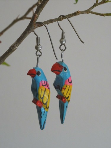 Parrot earrings hand crafted - earrings,