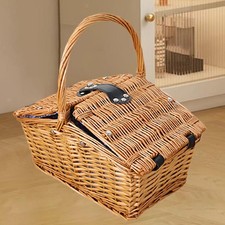 Picnic Basket with Lid and