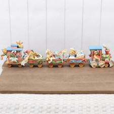 Cherished Teddies Santa Express Train Set 5 Piece Christmas Décor 1996 Resin VTG