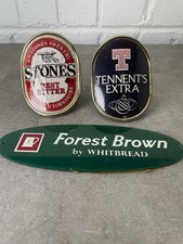 Vintage 1970’s Beer Pump Clips Stones Bitter, Tennents Extra, Forest Brown