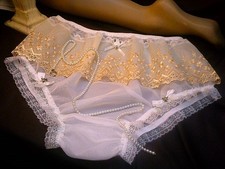 Sissy nylon pantie Gold Silk