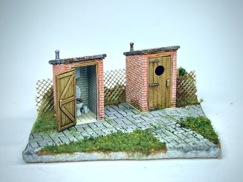 Brick outhouse privy toilet - brick,