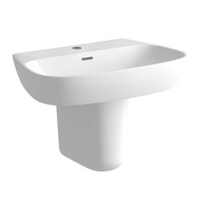 Signature Poseidon Basin and Semi Pedestal 600mm Wide - 1 Tap Hole