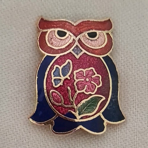 Adorable owl cloisonne enamel - ,