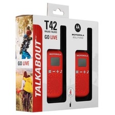 Motorola TALKABOUT T42 Twin Pack Two-Way Radios in Red Compact 16 Channels
