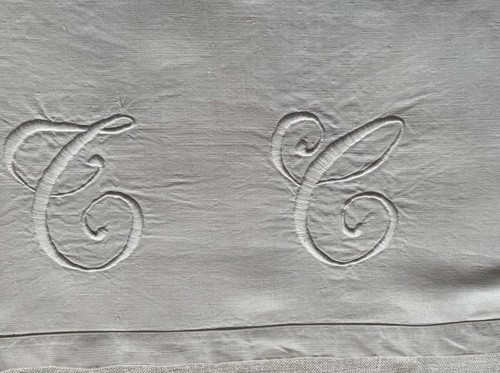 Antique french linen sheet - linen,