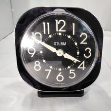 Vintage Sturm Bedside Clock Wind-up Glow in the Dark Temperamental See Desc