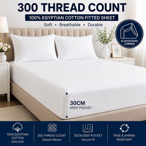 Fitted sheet 300tc - 300tc, 100%