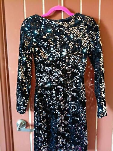 Black sequin bodycon dress - h&m,