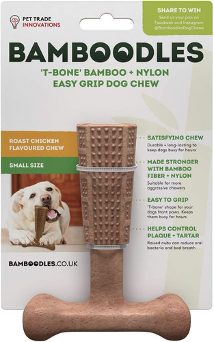 Bamboodles bone dog chew - t-bone, toy