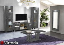 New Modern Design Vittoria Grey Marble Lacquerd Italian Tv Unit and Display door