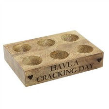 Mango Wood Egg Rack for 6