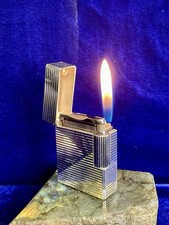 ST DuPont Lighter Vintage Silver Short Super Mint Condition Works 1 Year Warrant